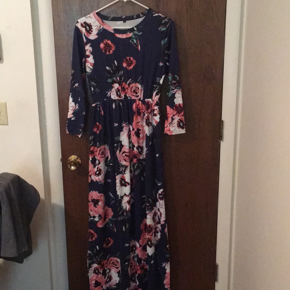 Blue Floral Maxi Dress